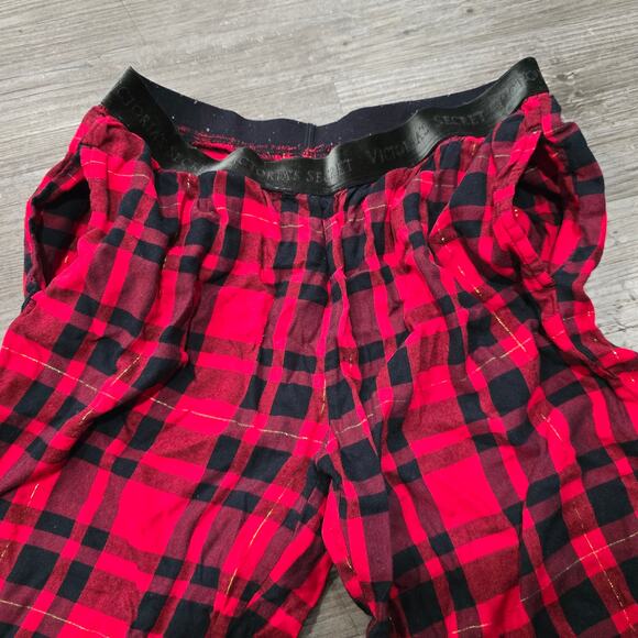 Victoria's Secret Red & Black Plaid Pajama Pants w. Pockets - Picture 2 of 8